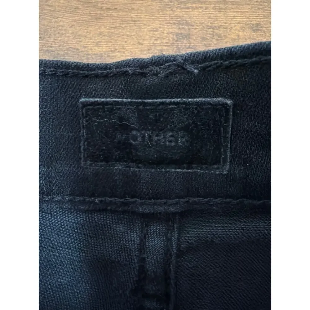 Mother High Waisted Rider Ankle Jeans Not Guilty Black Size 27 EUC